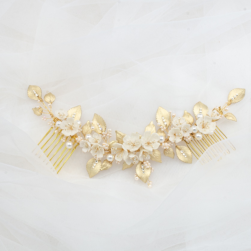 Detailed bridal flower hair vine luxury wedding hair accessories