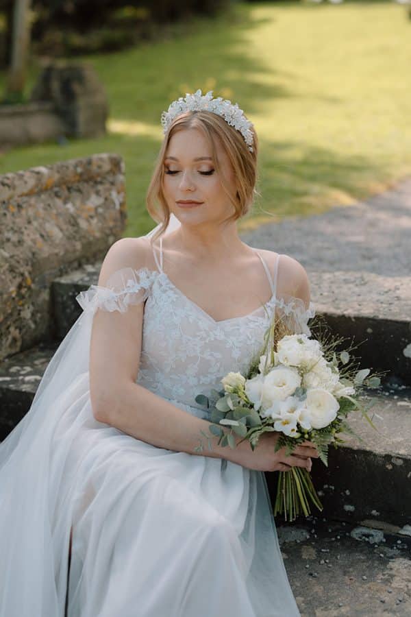 silver and white elegant luxury cluster flower and leaf bridal headpiece wedding tiara crown luxury wedding hair accessories