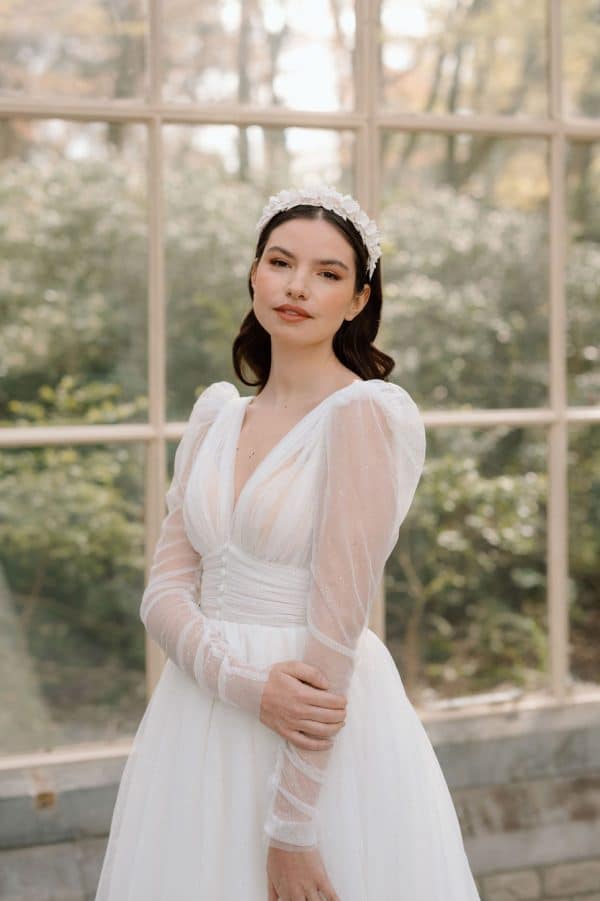 classic romantic white flower bridal headpiece wedding headband