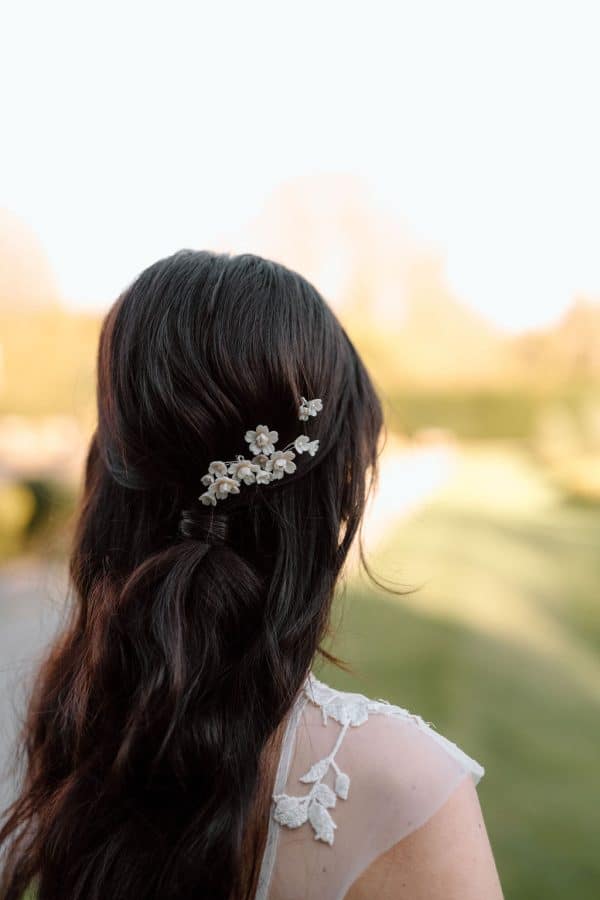 white flower bridal hair pins wedding hair accessories