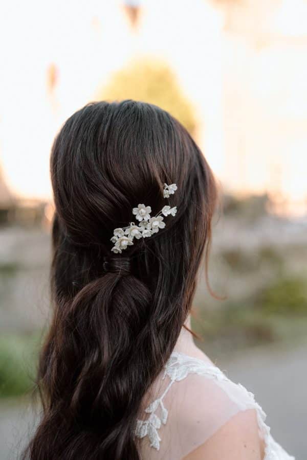 white flower bridal hair pins wedding hair accessories