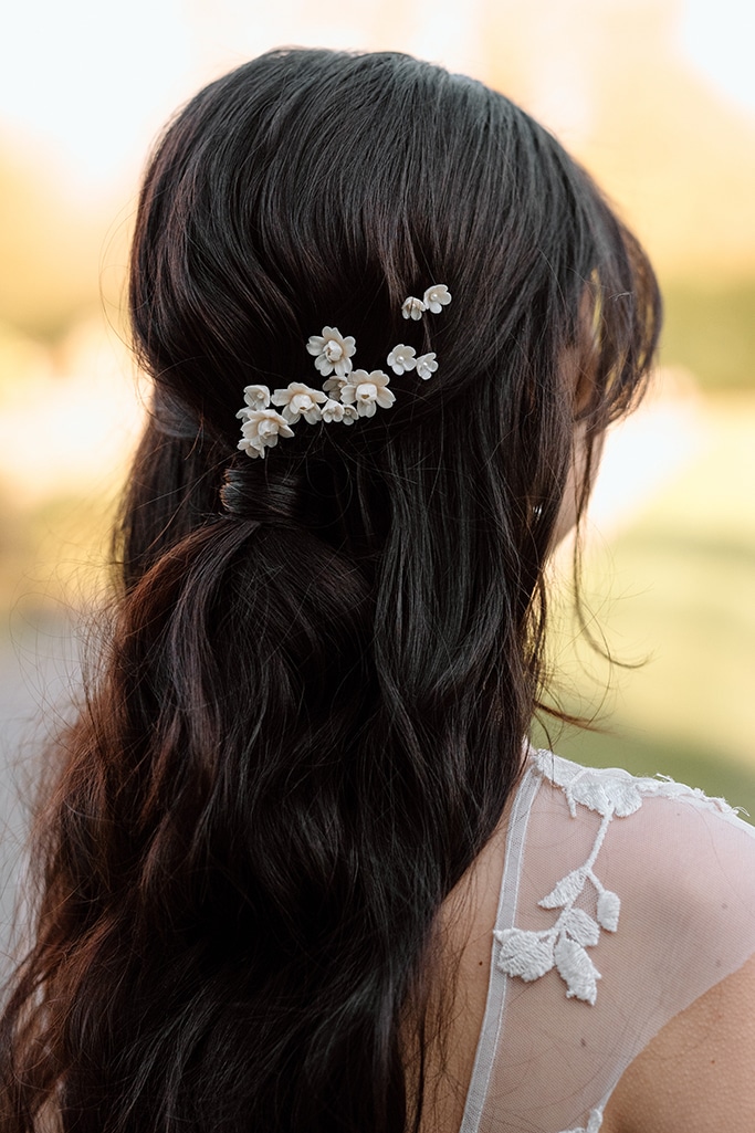 white flower bridal hair pins wedding hair accessories