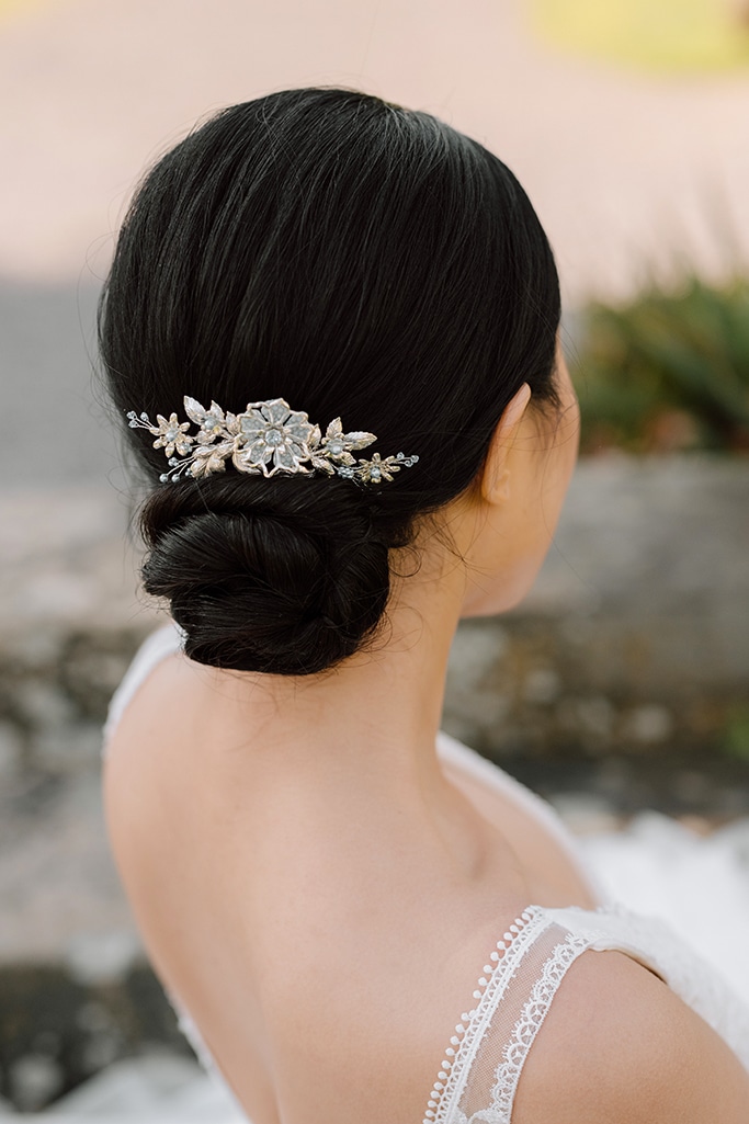 something blue wedding accessories bridal hair comb silver and blue wedding