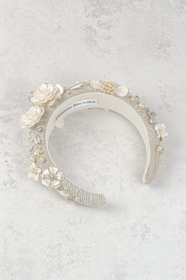 unique couture floral bridal wedding headband