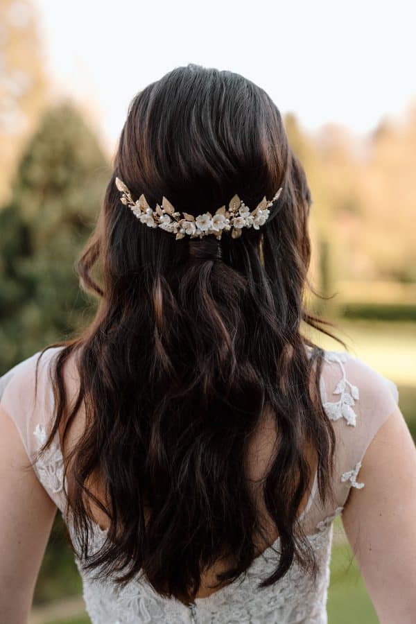 Detailed bridal flower hair vine luxury wedding hair accessories