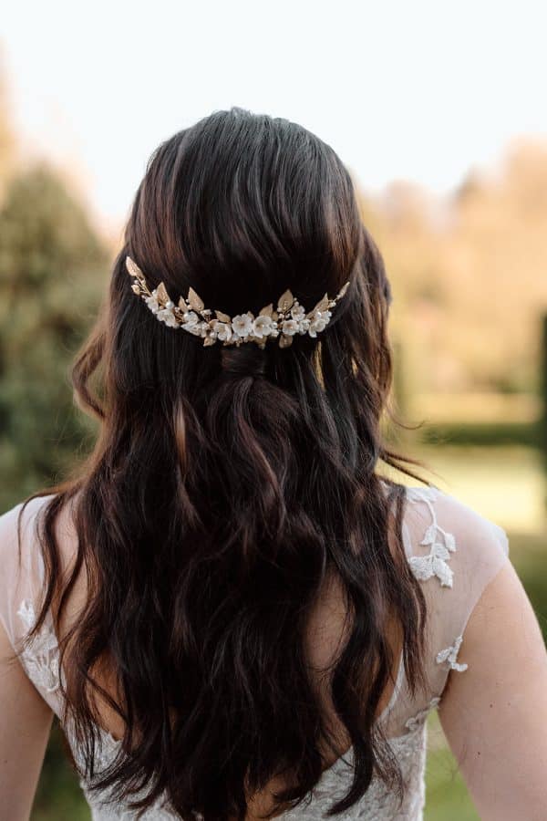 Detailed bridal flower hair vine luxury wedding hair accessories