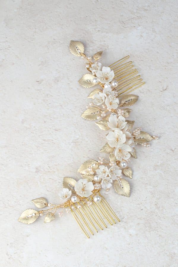 Detailed bridal flower hair vine luxury wedding hair accessories