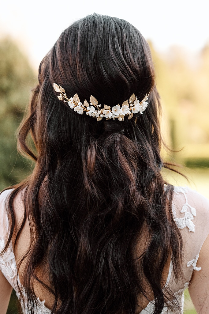 Detailed bridal flower hair vine luxury wedding hair accessories