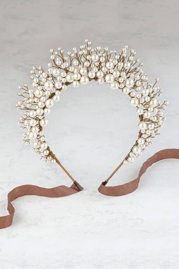 cluster pearl wedding tiara statement wedding hair accessories